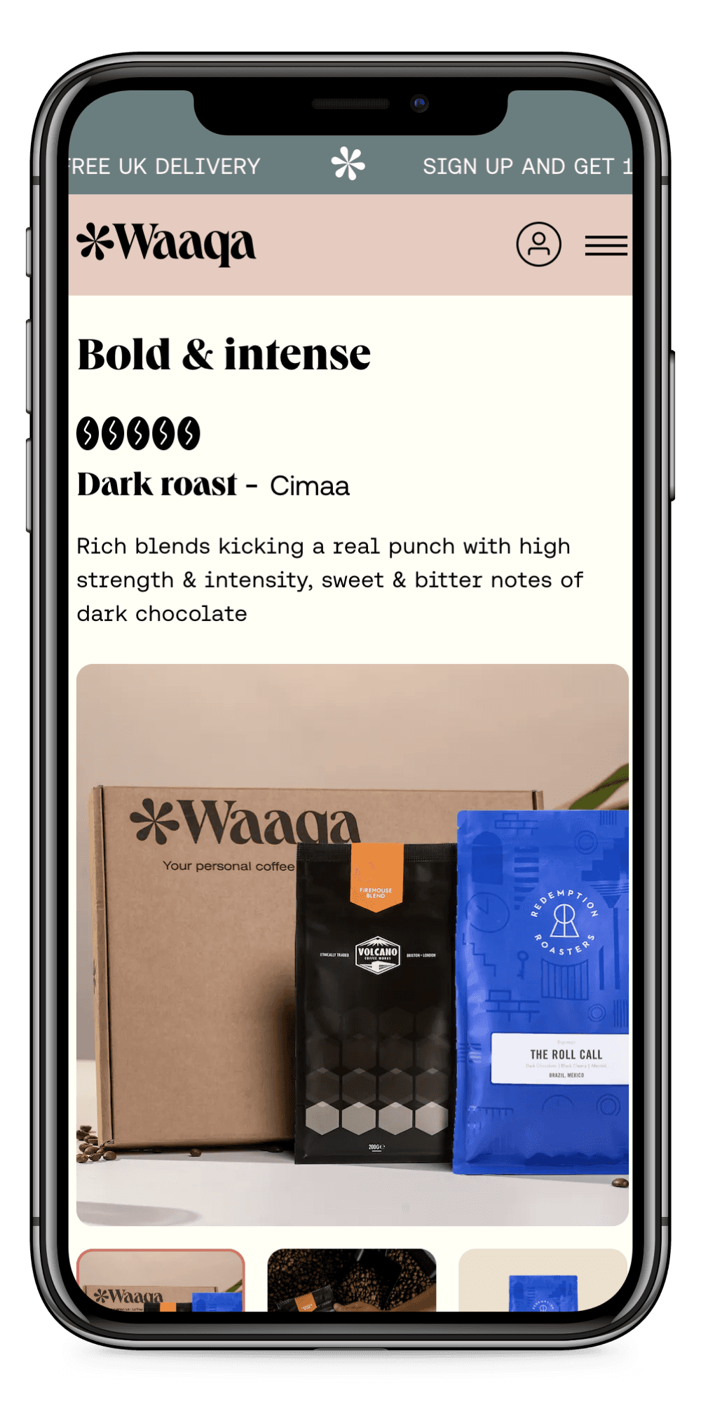 Waaqa Coffee Mobile Mockup
