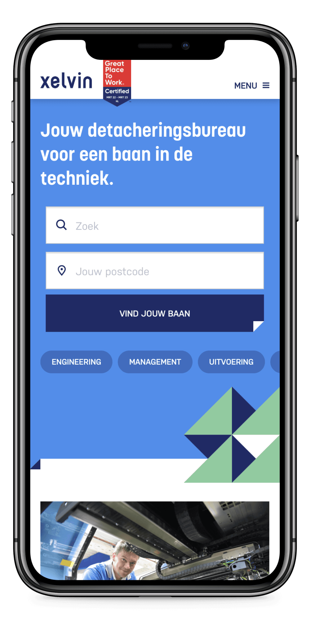 xelvin mobile homepage