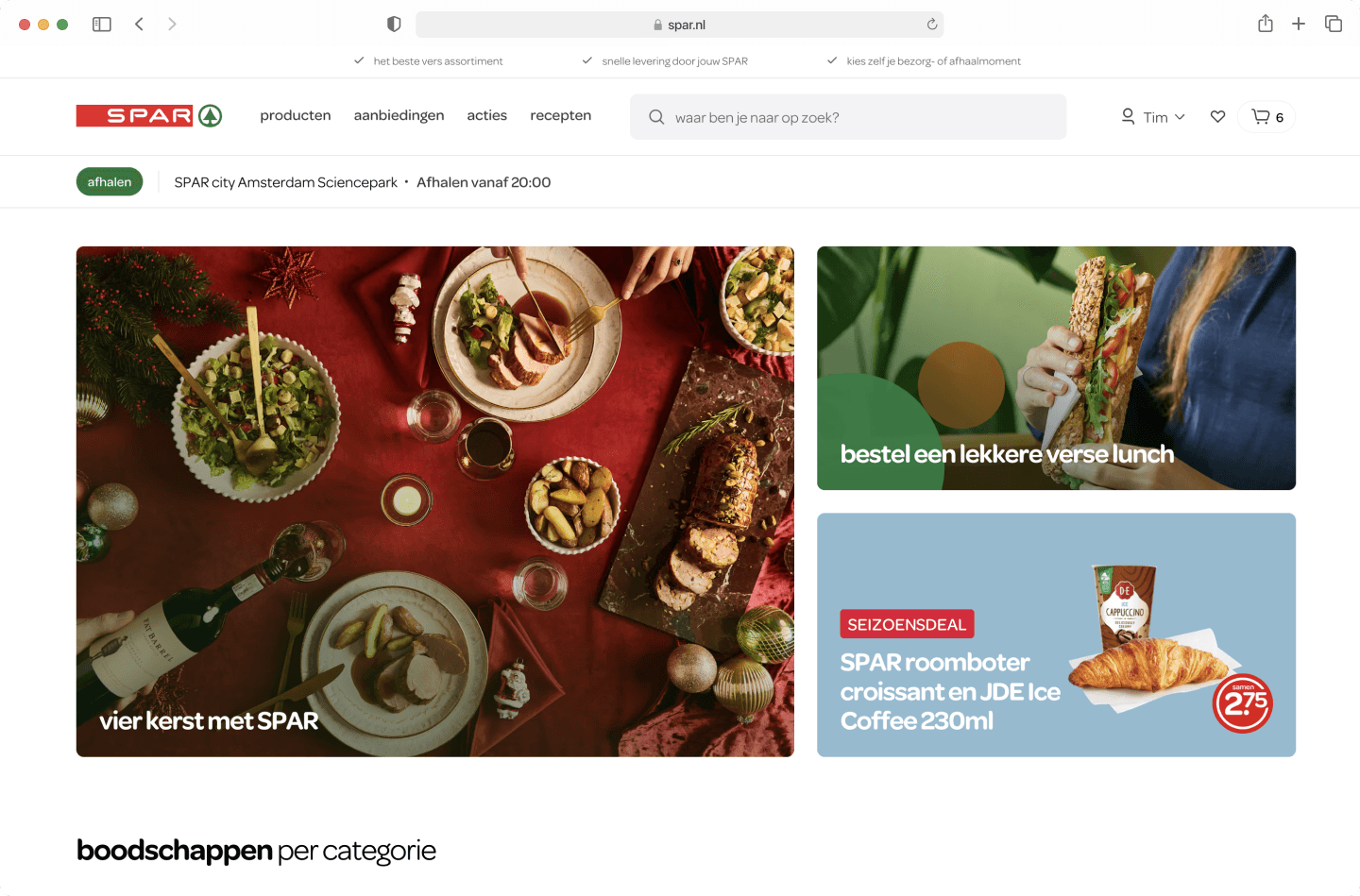 Spar desktop homepage