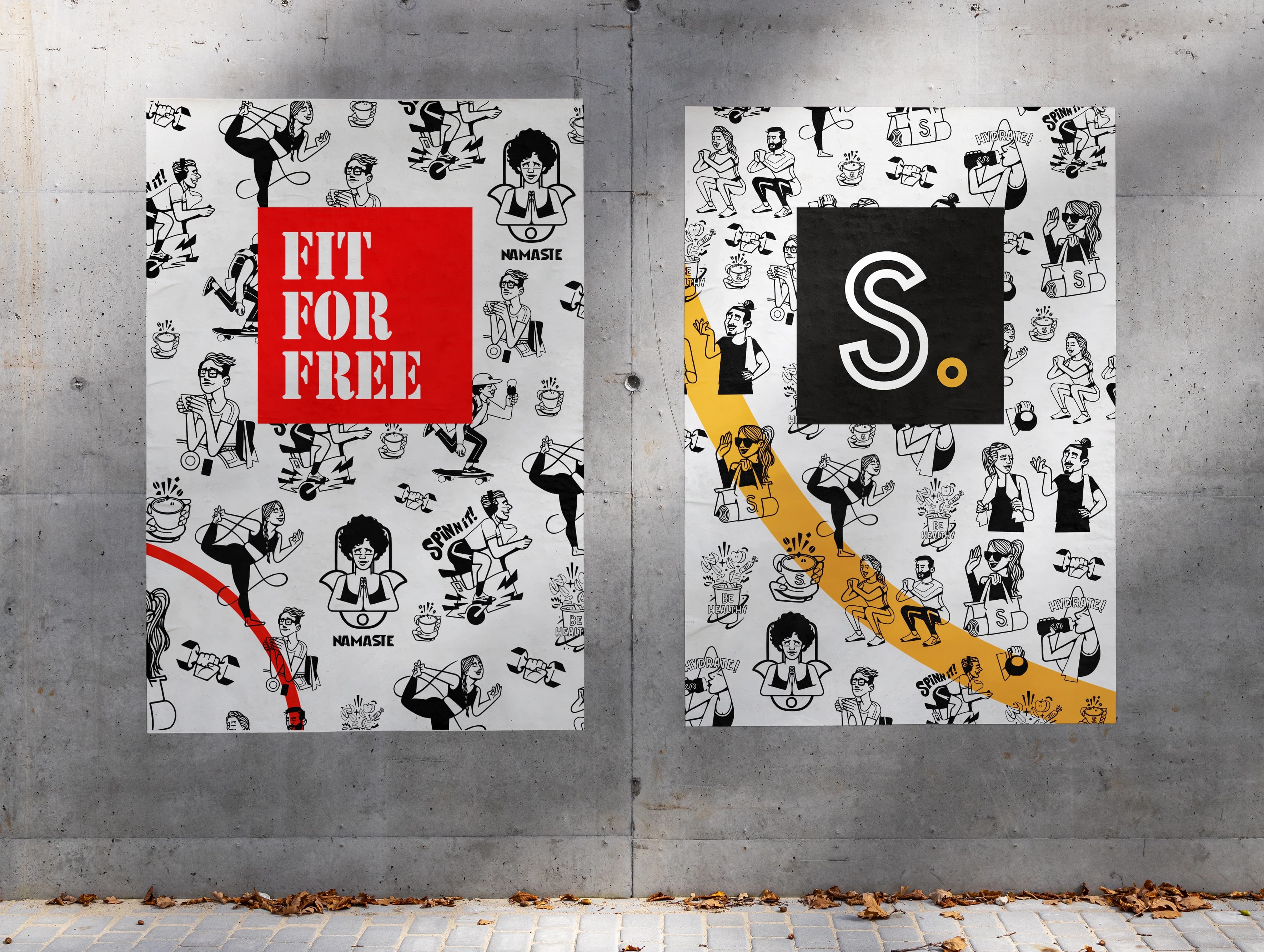 Two posters of Fit For Free and Sportcity